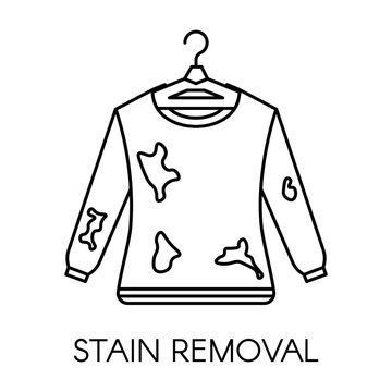 Stain removal service, dirty sweater with mud on it