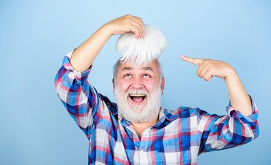 hair salon that cares about you. senior man with gray beard. barber and hairdresser. male fashion....