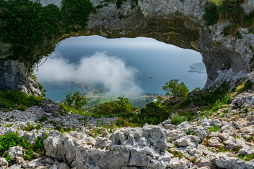 Devil eyes hole to the ocean in Cantabria, Spain