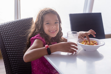 young woman with breakfast