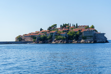 Fototapeta na wymiar island of St. Stephen off the coast of Montenegro