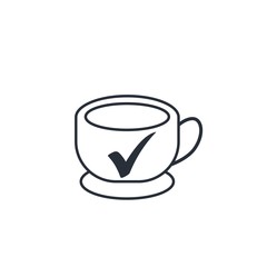 Сheck mark. Selection, approval of the drink. Vector icon on a white background.