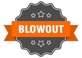 blowout isolated seal. blowout orange label. blowout