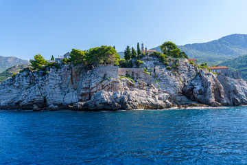 Fototapeta na wymiar island of St. Stephen off the coast of Montenegro