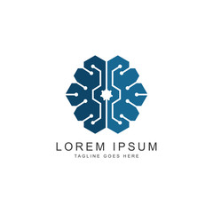 brain tech logo template