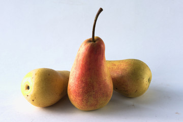 fresh pears on black background