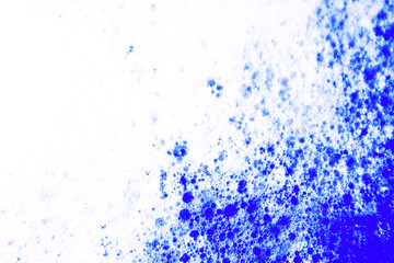 Beautiful abstract texture color white and blue bubbles background in water on blue background pattern clear soapy shiny