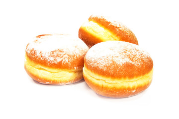 Berliner donuts isolated on white background