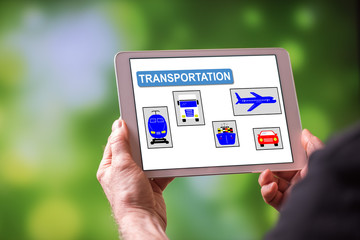 Transportation concept on a tablet