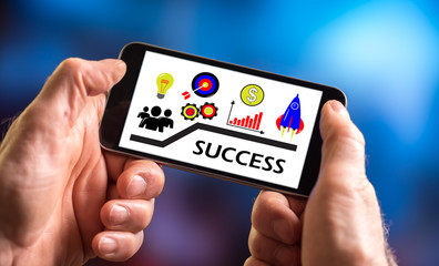 Success concept on a smartphone