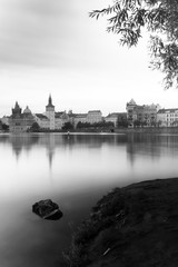 Vltava river with sights in Prague
