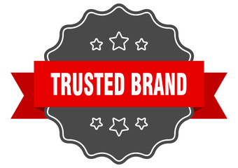 trusted brand red label. trusted brand isolated seal. trusted brand