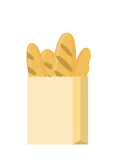 Flat vector french bread icon