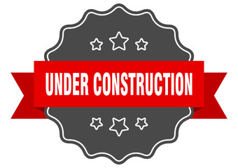 under construction red label. under construction isolated seal. under construction