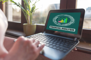 Financial analysis concept on a laptop screen