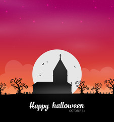 Halloween background flat design vector