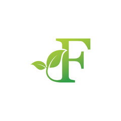 leaf initial A logo template