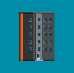 Flat vector downtown building home