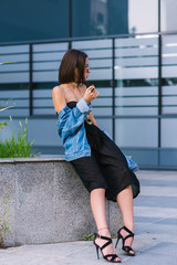 Portrait of beautiful female fashion model