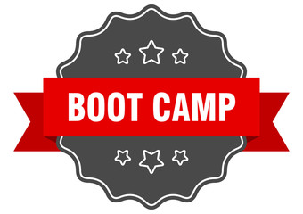 boot camp red label. boot camp isolated seal. boot camp