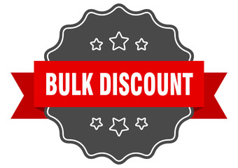 bulk discount red label. bulk discount isolated seal. bulk discount