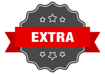 Obraz premium extra red label. extra isolated seal. extra