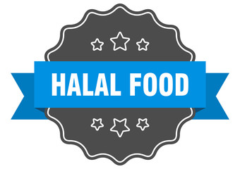 halal food blue label. halal food isolated seal. halal food