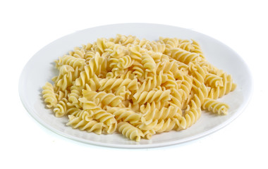 pasta in a bowl isolated on white