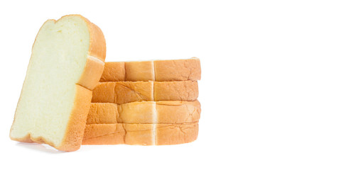 slice of bread on white background