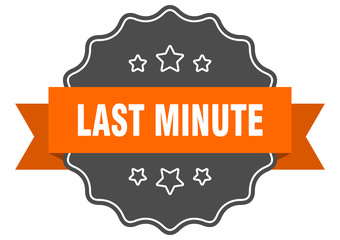 last minute isolated seal. last minute orange label. last minute