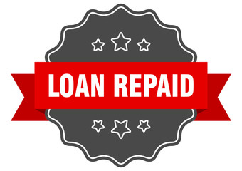 loan repaid red label. loan repaid isolated seal. loan repaid