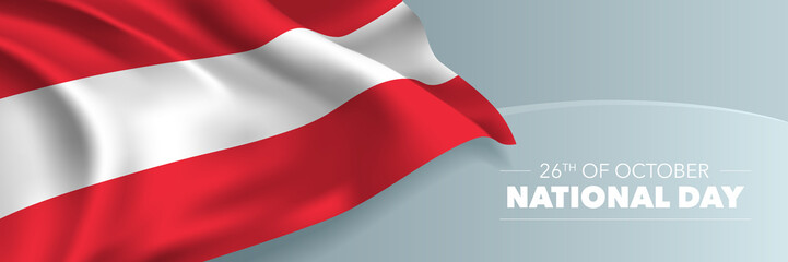Austria happy national day vector banner, greeting card.