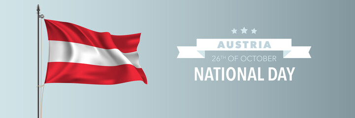 Austria happy national day greeting card, banner vector illustration