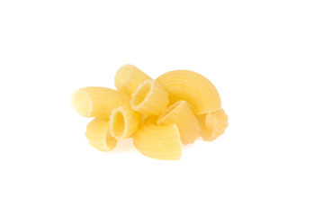 dry macaroni  isolated  on white