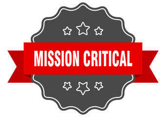 Obraz premium mission critical red label. mission critical isolated seal. mission critical