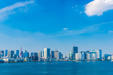 Fototapeta premium Sceneria Tokio Panoramę miasta Tokio, Japonia.