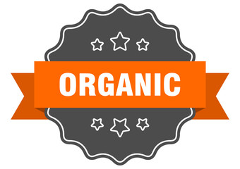 organic isolated seal. organic orange label. organic