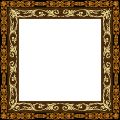 yellow square decorated by curles frame