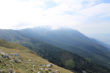 View from the mountain to the lake