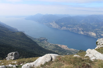 View from the mountain to the lake