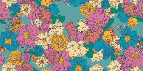 Floral seamless pattern. Vector design for paper, fabric, interior decor and cover