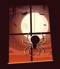 Halloween spider vector design icon