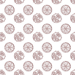 Tropical fruit line pattern. Tropical fruits home textile design background. Elegance sketch style