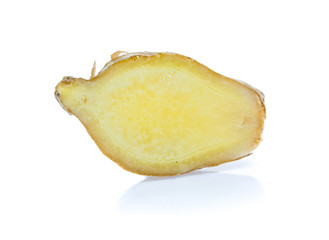 ginger root on white background