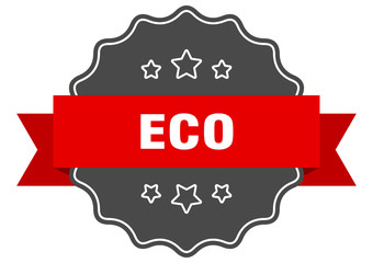 Obraz premium eco red label. eco isolated seal. eco