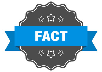 fact blue label. fact isolated seal. fact