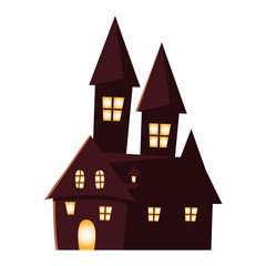 Isolated halloween castle vector design icon