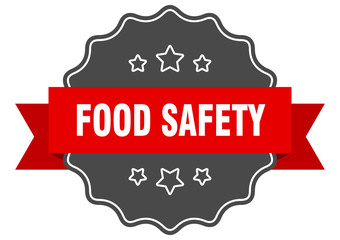 food safety red label. food safety isolated seal. food safety