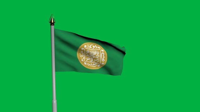 Rohingya Waving Flag on Wind on Green Screen or Chroma Key background. 1920 x 1080 Animation