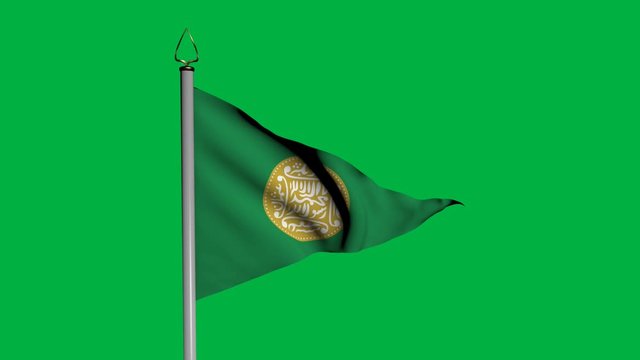 Rohingya Fanion flag waving on green background